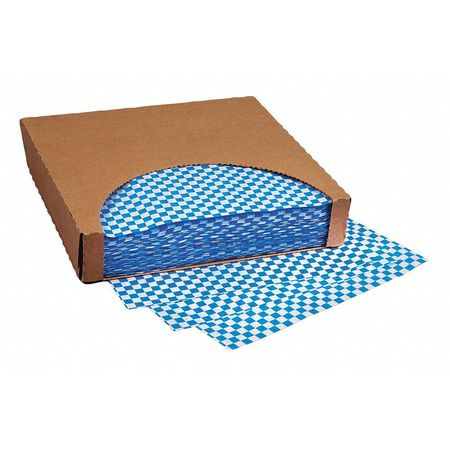 CROWNHILL Grease Resistant Paper Sheets, Blue Checkered, 12 x 12", PK1000 F-3723