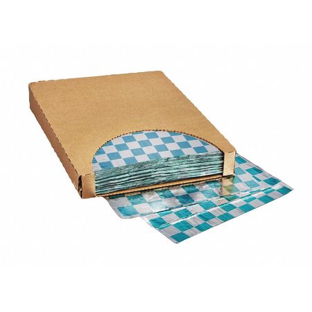 CROWNHILL Foil Sheets, Printed - Teal Checkered, 10 1/2 x 13", PK500 F-3765