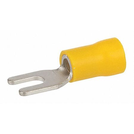 Nsi Industries 12-10 AWG Vinyl Spade Terminal #6 Stud, Insulation Color: Yellow S12-6V-S