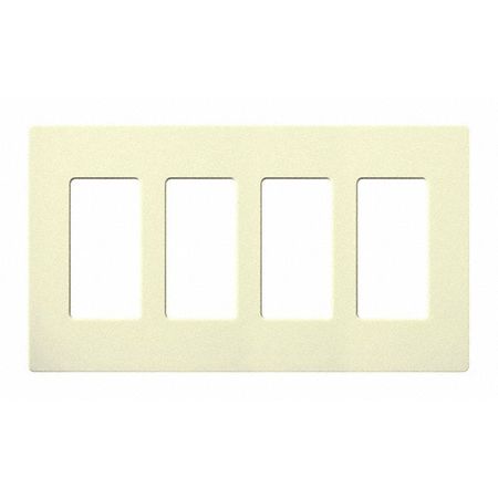 LUTRON Designer Wall Plates, Number of Gangs: 4 Gloss Finish, Almond CW-4-AL