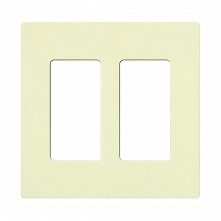 LUTRON Designer Wall Plates, Number of Gangs: 2 Gloss Finish, Almond CW-2-AL