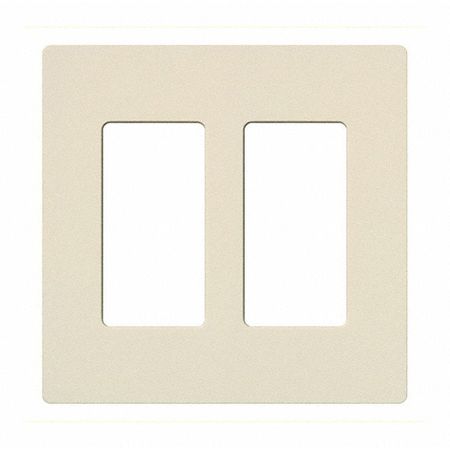 LUTRON Designer Wall Plates, Number of Gangs: 2 Gloss Finish, Light Almond CW-2-LA