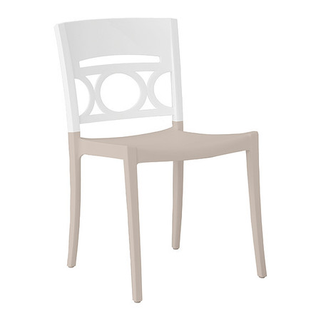 GROSFILLEX Moon Stacking Chair, Glacier White/Linen US656096