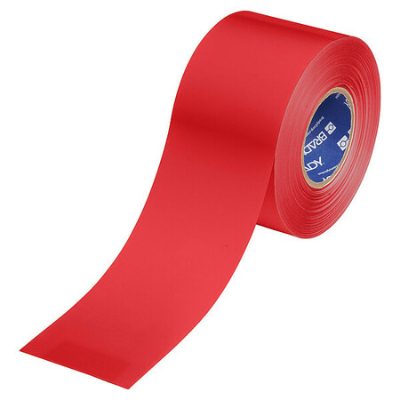 BRADY Floor Marking Tape, Red, 4"W, 100ft 177032