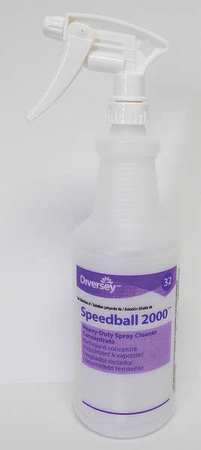 Diversey 32 oz. Clear, Preprinted Trigger Spray Bottle, 12 Pack 130266