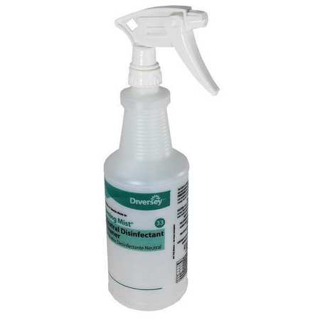 Diversey 32 oz. Clear, Preprinted Trigger Spray Bottle, 12 Pack 130256