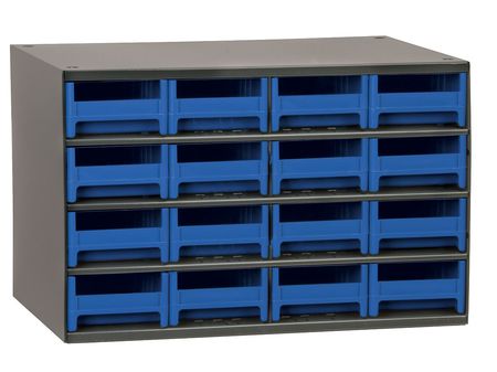AKRO-MILS Drawer Bin Cabinet with Steel, Polystyrene, 17 in W x 11 in H x 11 in D 19416BLU