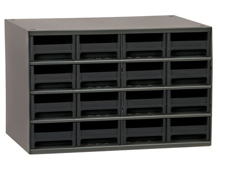 AKRO-MILS Drawer Bin Cabinet with Steel, Polystyrene, 17 in W x 11 in H x 11 in D 19416BLK