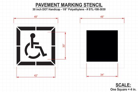 Rae Pavement Stencil, 30 in, DOT Handicap, 1/8 STL-108-3030