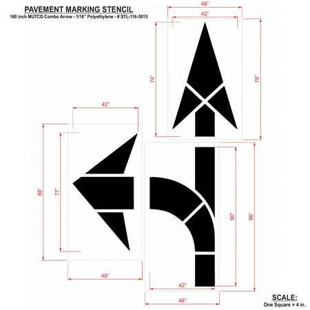Rae Pavement Stencil, MUTCD Combo Arrow, 1/16 STL-116-5015