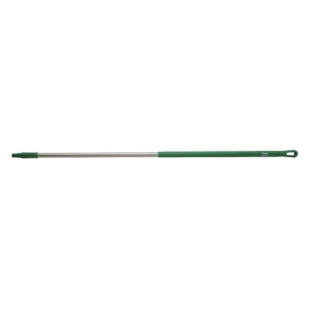 Vikan 1510mm Color Coded Handle, 1 1/4 in Dia, Green, Stainless Steel 29392