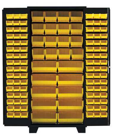 JAMCO Extra-Heavy Duty Bin Cabinet, 36 in W, 78 in H, 24" D, 122 Bins DF236BL