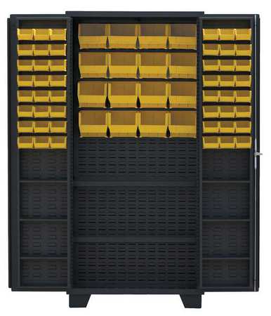 JAMCO Extra-Heavy Duty Bin Cabinet, 36 in W, 78 in H, 24" D, 64 Bins DU236BL