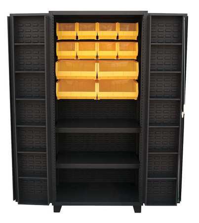 JAMCO Extra-Heavy Duty Bin Cabinet, 36 in W, 78 in H, 24" D, 12 Bins DW236BL