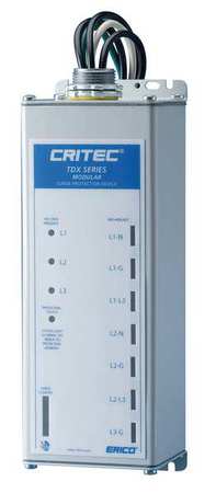 NVENT ERICO Surge Protection Device, 3 Phase, 277/480V AC Wye, 4 Poles, 4 Wires + Ground TDX100M277/480