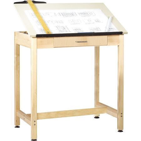DIVERSIFIED SPACES Rectangle Art/Drafting Table, 36" X 36", Almond DT-1A37