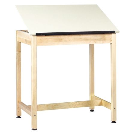 DIVERSIFIED SPACES Rectangle Drafting Table, Adjstable Surface, 36" X 38" X 36", HPL Top, Almond DT-9A37