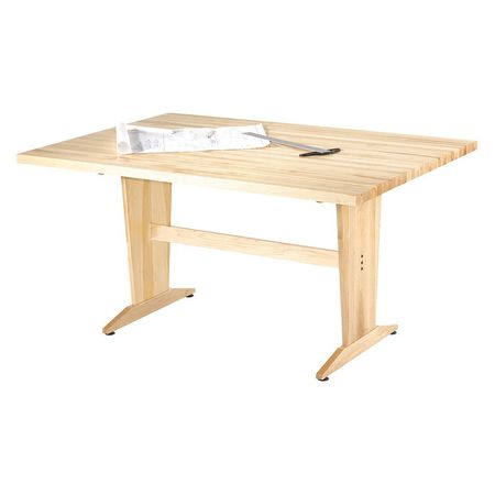 DIVERSIFIED SPACES Rectangle Pedestal Table , 72" W 36" H, Oak Tabletop Wood PT-7248M