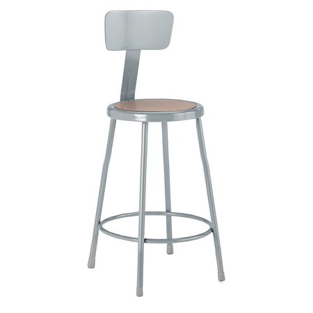 DIVERSIFIED SPACES Stool, Backrest, Steel Hb Seat, 24" S-24B