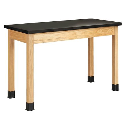 DIVERSIFIED SPACES Rectangle Table, 48" W, 50" L, 36" H, ChemGuard Laminate Top, black P7102BK36N