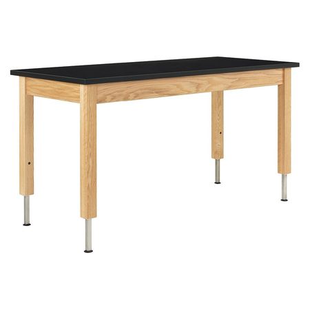 DIVERSIFIED SPACES Rectangle Adjustable Table, 60" X 62" X 30"-36", Epoxy Resin Top, Black A7606K