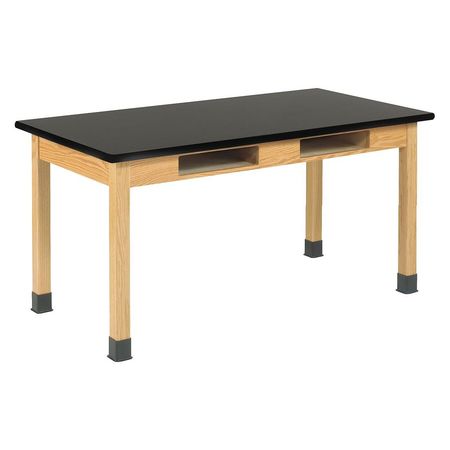 DIVERSIFIED SPACES Rectangle Compartment Table, 54" W, 56" L, 36" H, HPL Top, Black D720LBBK36N