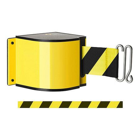 LAVI INDUSTRIES Retractable Belt Barrier, Powder Coated 50-3016M/YL/18/SF