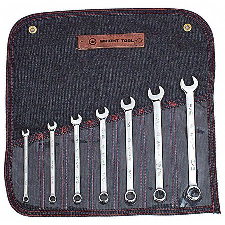 WRIGHT TOOL Combo Wrench Set, SAE, 12 Point, 7 pcs. 905