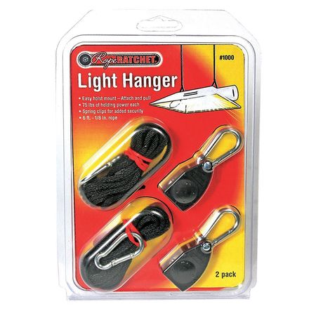 ROPE RATCHET Ratchet Light Hanger, PK2, 1/8" 10000