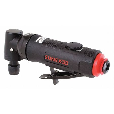 SUNEX Angle Angled Die Grinder, 1/4", 0.5 HP, 1/4 in Air Inlet, 1/4" Collet, 18,000 rpm, 1/2 HP SX5206