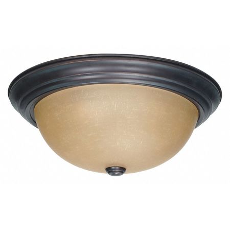 Nuvo 3-Light 60W Incandescent Flush Fixture, Mahogany Bronze / Champagne Finish 60-1257