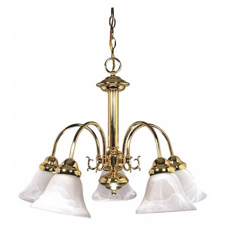 NUVO Ballerina 5-Light 24 in. Chandelier with Alabaster Glass Bell Shades 60-185