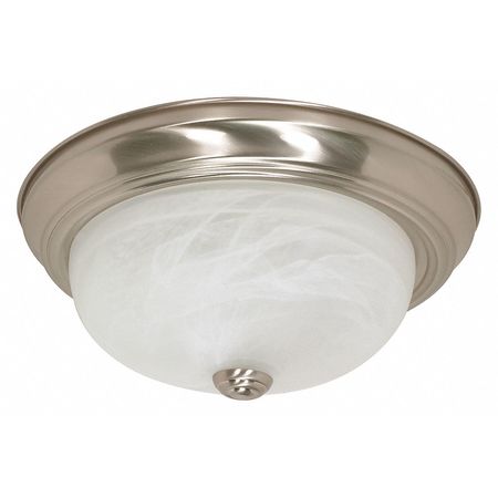 NUVO 2-Light 60W Incandescent Flush Fixture, Brushed Nickel Finish 60-198