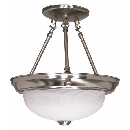 NUVO 2-Light 60W Incandescent Semi Flush Fixture, Brushed Nickel Finish 60-200