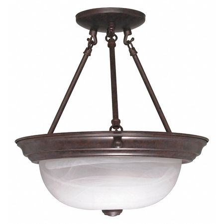 NUVO 2-Light 60W Incandescent Semi Flush Fixture, Old Bronze Finish 60-209