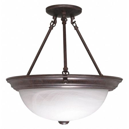 NUVO 3-Light 60W Incandescent Semi Flush Fixture, Old Bronze Finish 60-210