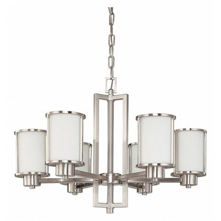 NUVO Odeon 6 Light (convertible up/down) Chandelier Satin White B 60-2853