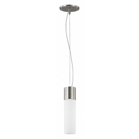 NUVO Link 1-Light LED Tube Pendant with White Glass Brushed Nickel Finish 62/2932