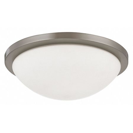 NUVO Button 1-Light 18W LED Flush Fixture, Brushed Nickel Finish 62-1043