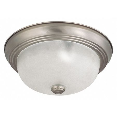 NUVO 2-Light 60W Incandescent Flush Fixture, Brushed Nickel Finish 60-3261