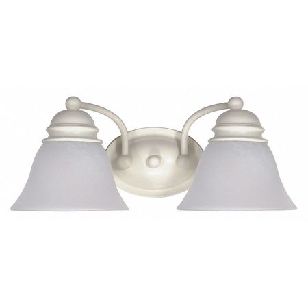 NUVO Empire 2 Light 15 in. Vanity Alabaster Glass Bell Shades Tex 60-353