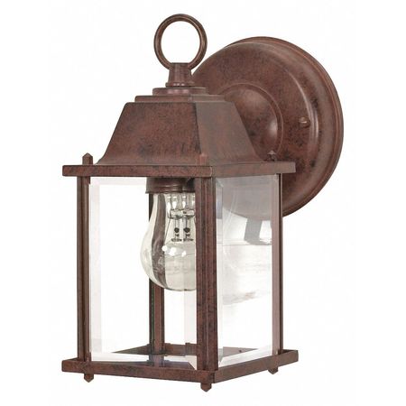 NUVO 1-Light 9 in. Wall Lantern Cube Lantern with Clear Beveled Glass 60-637