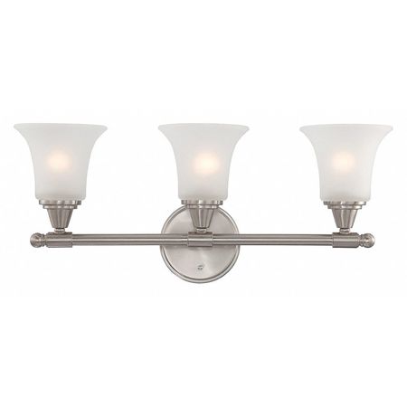 NUVO Surrey 3 Light Vanity Fixture Frosted Glass Brushed Nickel 60-4143