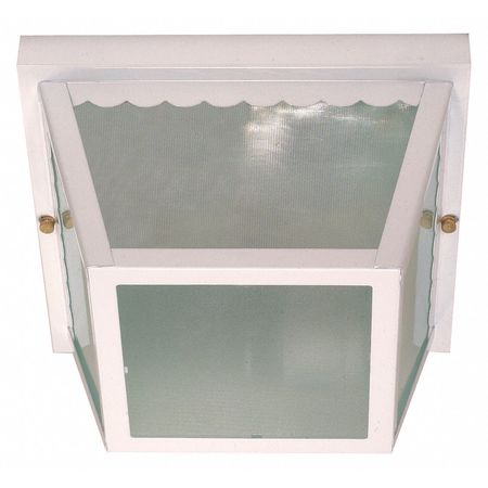 NUVO 2-Light 10 in. Carport Flush Mount with Textured Frosted Glass 60-470