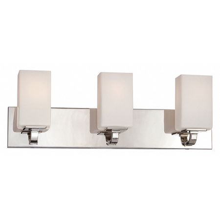 Nuvo Vista 3 Light Vanity Fixture Etched Opal Glass Polished Nick 60-5183