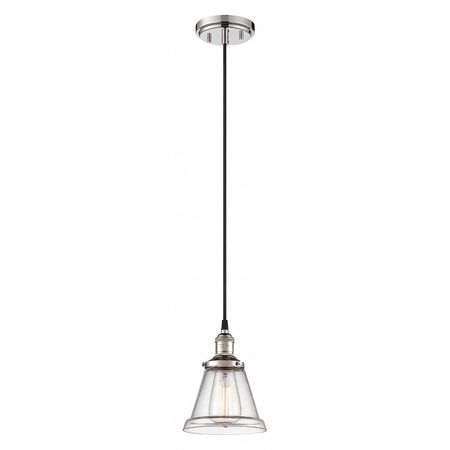 NUVO Vintage 1 Light Pendant Clear Glass Vintage Lamp Included Po, Mounting: Canopy 60-5402