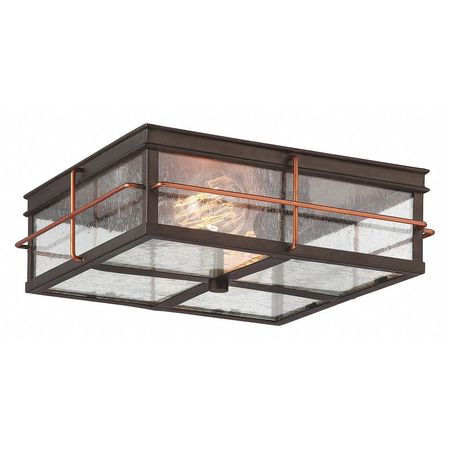 NUVO Howell 2-Light Outdoor Flush Fixture with 60W Vintage Lamps Included Bronze with Copper Accents Fini 60-5834