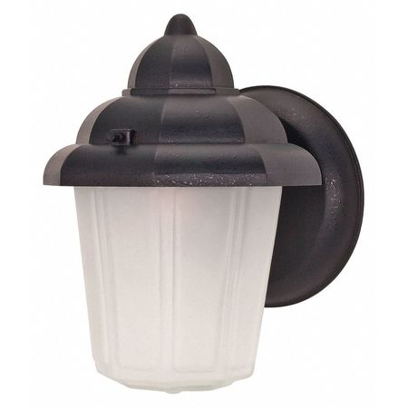 NUVO 1-Light 9 in. Wall Lantern Hood Lantern with Satin Frosted Glass 60-641