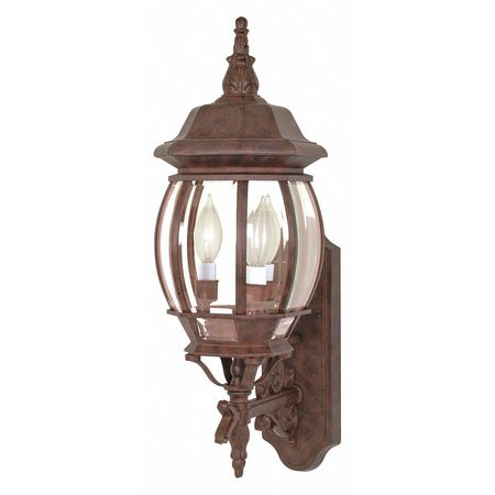 NUVO Central Park 3-Light 22 in. Wall Lantern with Clear Beveled Glass 60-889