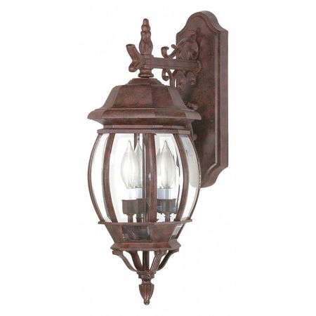 NUVO Central Park 3-Light 22 in. Wall Lantern with Clear Beveled Glass 60-892